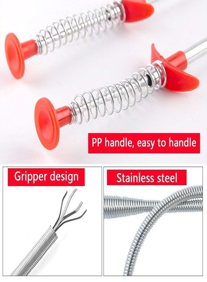 Rexez (160 cm) Drain Pipe Cleaning Spring Stick, Hair Catching Drain Pipe Cleaning Claw Wire, Sink Cleaning Stick Sewer Sink Tub Dredge Remover, Spring Drain Pipe Basin Cleaner Tool (160 cm) - Image 5